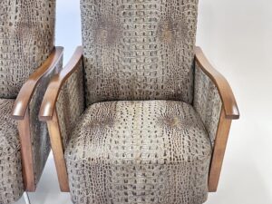Embossed Crocodile Arm Chairs