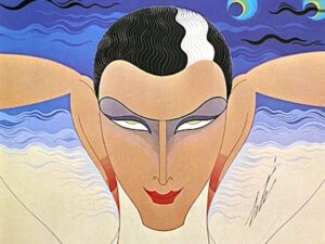Erté Mysterious Woman — Authentic Limited Edition Vintage ERTÉ Lithograph (1972)