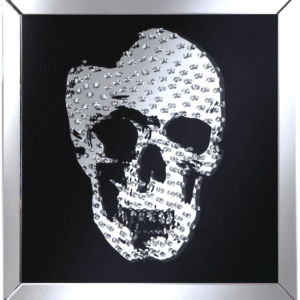 Crystal Skull Mirror — Contemporary Luxe Wall Sculpture