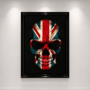 Union Jack British Flag Skull —Large Wall Artwork