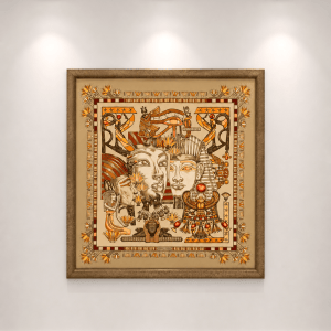Hermès "Trésors du Nil" Silk Scarf Framed as Fine Art