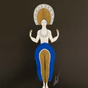 Erté - Horseshoe Lucky Doll — Authentic Limited Edition Vintage ERTÉ Lithograph (1972)
